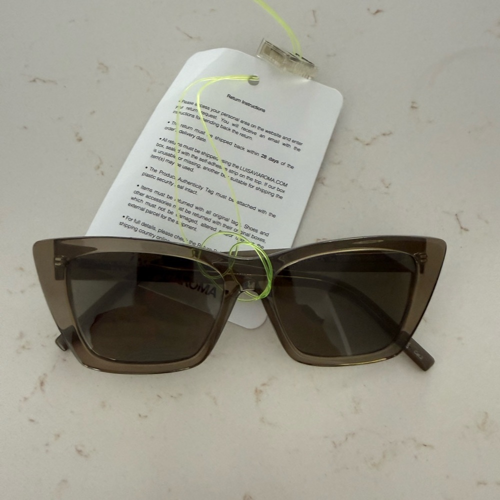 Saint Laurent Olive Brown Cat Eye Sunglasses